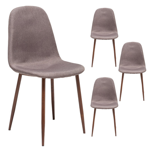 Kit 4 sillas Cross canela/nogal